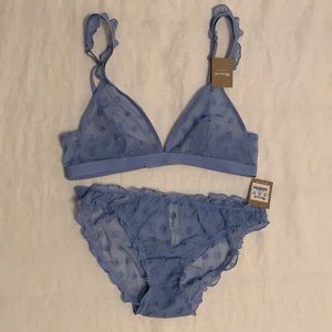 NWT Madewell Mesh Ruffle Eden Bra and Panty Set